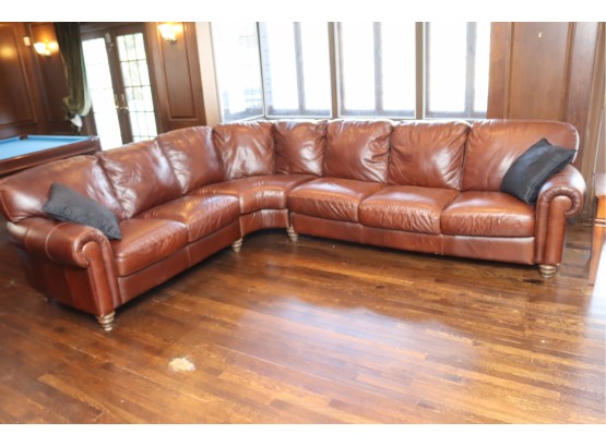 Brown Leather Sectional Couch