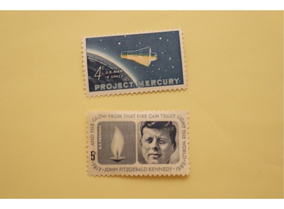 Vintage Project Mercury And JFK US Postage Stamp USPS