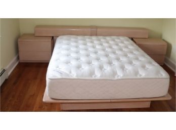 Natural Wood Platform Bed With Night Tables Full Size Durango Spring Air Mattress