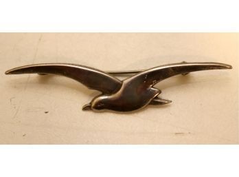 Vintage 800 Silver Seagull Bird Pin Brooch  (PB-4)