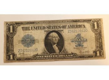 Large Size 1923 $1 Dollar Bill Silver Certificate Big Note Blue Seal (C-13). Z34212842D