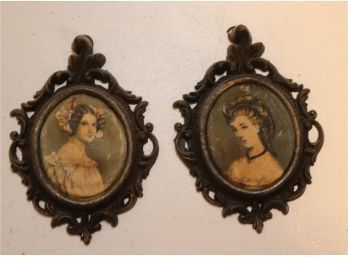 Pair Of Cameo Pictures Made In Italy  (JWH-32)