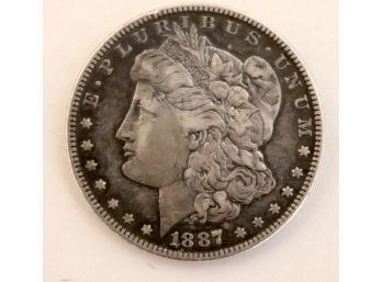 1887 Morgan Silver One Dollar US Coin $1  (c-5)