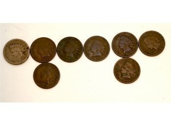 Lot Of 5 Indian Head Pennies  1859 1889 1891 1895 1903 1905  (C-7)