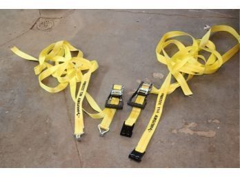 Pair Of 27 Ft. X 2 In. Heavy-Duty Ratchet Tie-Down Straps