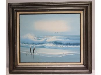 Vintage Framed Seascape Painting Signed Antonio
