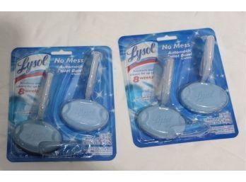 2 Packages Lysol No Mess Automatic Toilet Bowl Cleaner
