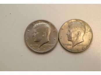 1971 & 1974 US Kennedy Half Dollar Coins