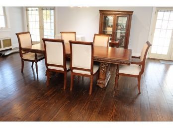 Crown Dining Table Hand Carved Wood Dining Room Table With 6 Chairs