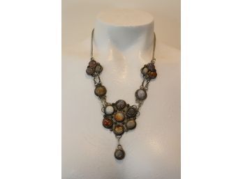 Cool Vintage Necklace  Colored Stones  (JWH-15)