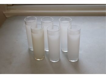 6 Frosted Drinking Glasses Highball