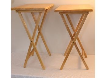 Pair Of Folding Snack Tray Tables
