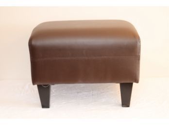 Ikea Brown Leather Ottoman