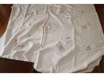 Floral Embroidered Table Cloth