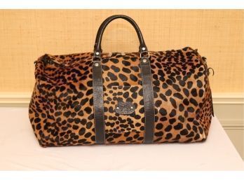 Guido Cheetah Pattern Animal Hair Duffel Bag