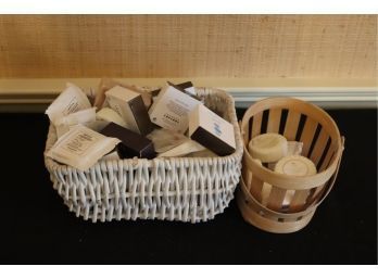 Assorted Small Bathroom Soaps In Baskets