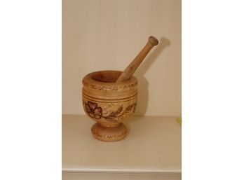 Wooden Mortar And Pestle