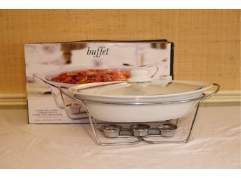ZzBuffet 2 Quart Covered Casserole Dish In Chrome Plated Warming Rack
