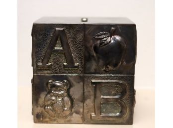 Silver Plated Baby Coin Bank Abc's