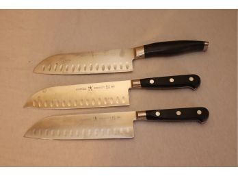 Lot Of 3 Henckels Santoku Knives. (K-3)