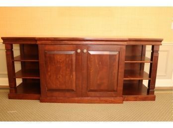 Custom Built Wooden Media Center Built In Cooling Fans Makes A Great Buffet Server For A Dining Room