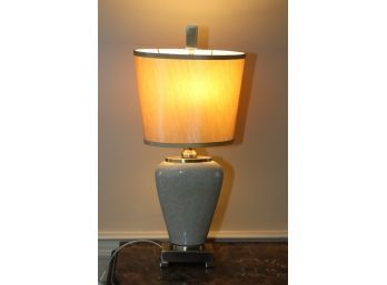 Ceramic And Brass Table Lamp With Shade