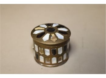 Brass Inlaid Trinket Jar