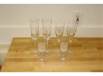 Assorted Champagne Flutes Glasses