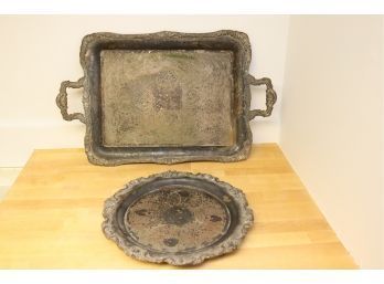 Vintage Silver Plate Serving Trays Platter