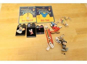 Walt Disney Pins Key Chains Pet Tag Lot