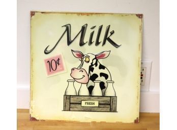 Metal Cow Milk Sign