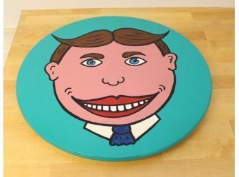 Painted Face Lazy Susan Signed Heywood 2008