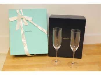 NEW Tiffany & Co. Champagne Glasses In Box