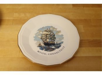 Mystic, Connecticut Travel Souvenir Plate By Homer Laughlin