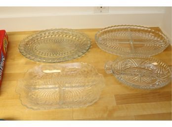 Vintage Glass Platters  (G-3)