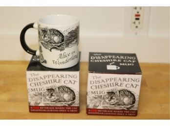 Pair Of Alice In Wonderland Disappearing Cheshire Cat Coffee Mugs