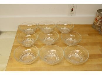 9v Intage Clear Glass Bowls