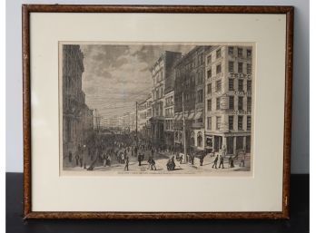 Broad Street During The Panic, From Harper's Weekly, (11 October 1873)