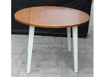 Round Drop Leaf Wood Table