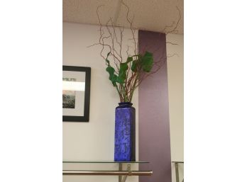 Blue GlassVase With Flowers