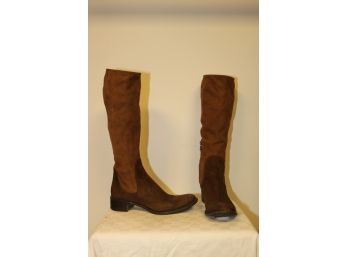 PRADA Brown 2-Tone  Suede Knee High Boots Size 39