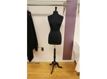 FEMALE DRESS FORM WITH TRIPOD WOODEN BASE Black Fabric