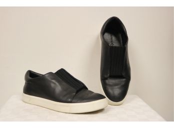 VINCE Black Leather Slip Ons Size 37.5