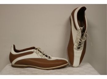 Unutzer Golf Shoes Brown White Size 39 1/2 No Spikes