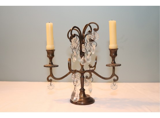2 Candle Candelabra Candle Stick With Crystals