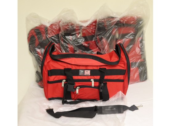 4 New In Package Red Duffel Bags