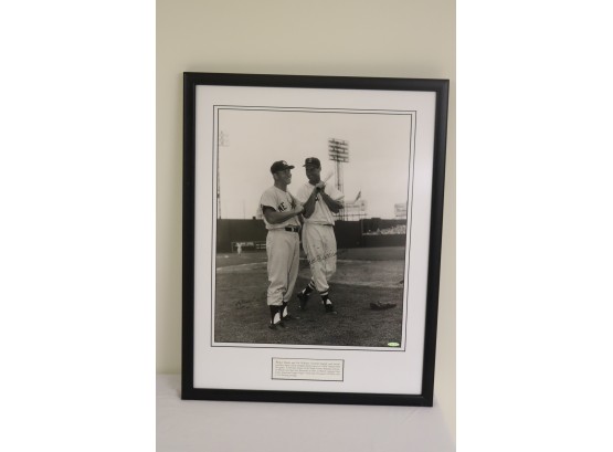 Framed SIGNED Mickey Mantle & Ted Williams PICTURE AUTOGRAPHED  (S-13)