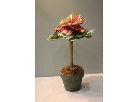 Faux Flower Tree With Robing Egg Nest