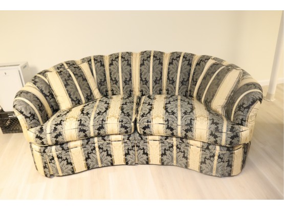 Heirloom Furniture Kidney Shaped Upholstered Couch Sofa. (H-1)