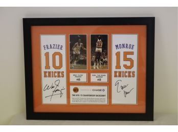 Walt Frazier And Earl 'The Pearl' Monroe Signed Autographed New York Knicks Framed (S-48)